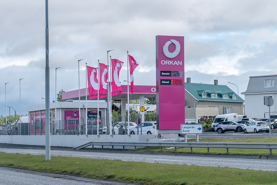 An Orkan gas station in Reykjavík