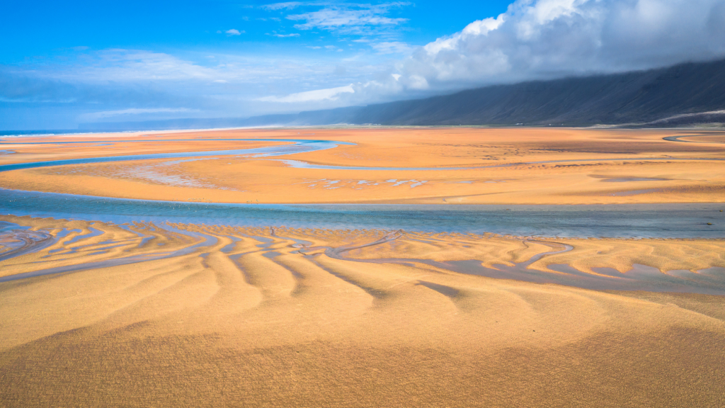 Rauðasandur Beach in the Westfjords region of Iceland.